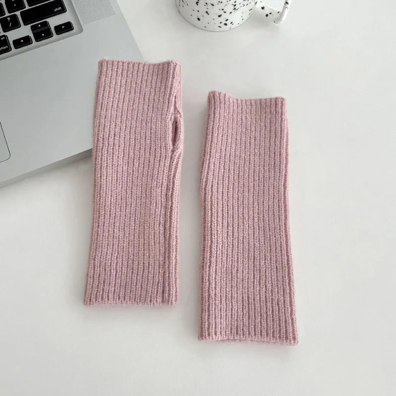 Women’s Knitted Half-Finger Gloves